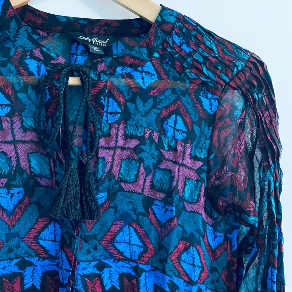 Lucky Brand Semi Sheer Boho Blouse - Picture 9 of 12